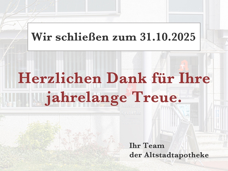 ApoSchliessung Info Schliessung der Altstadt Apotheke in Rostock